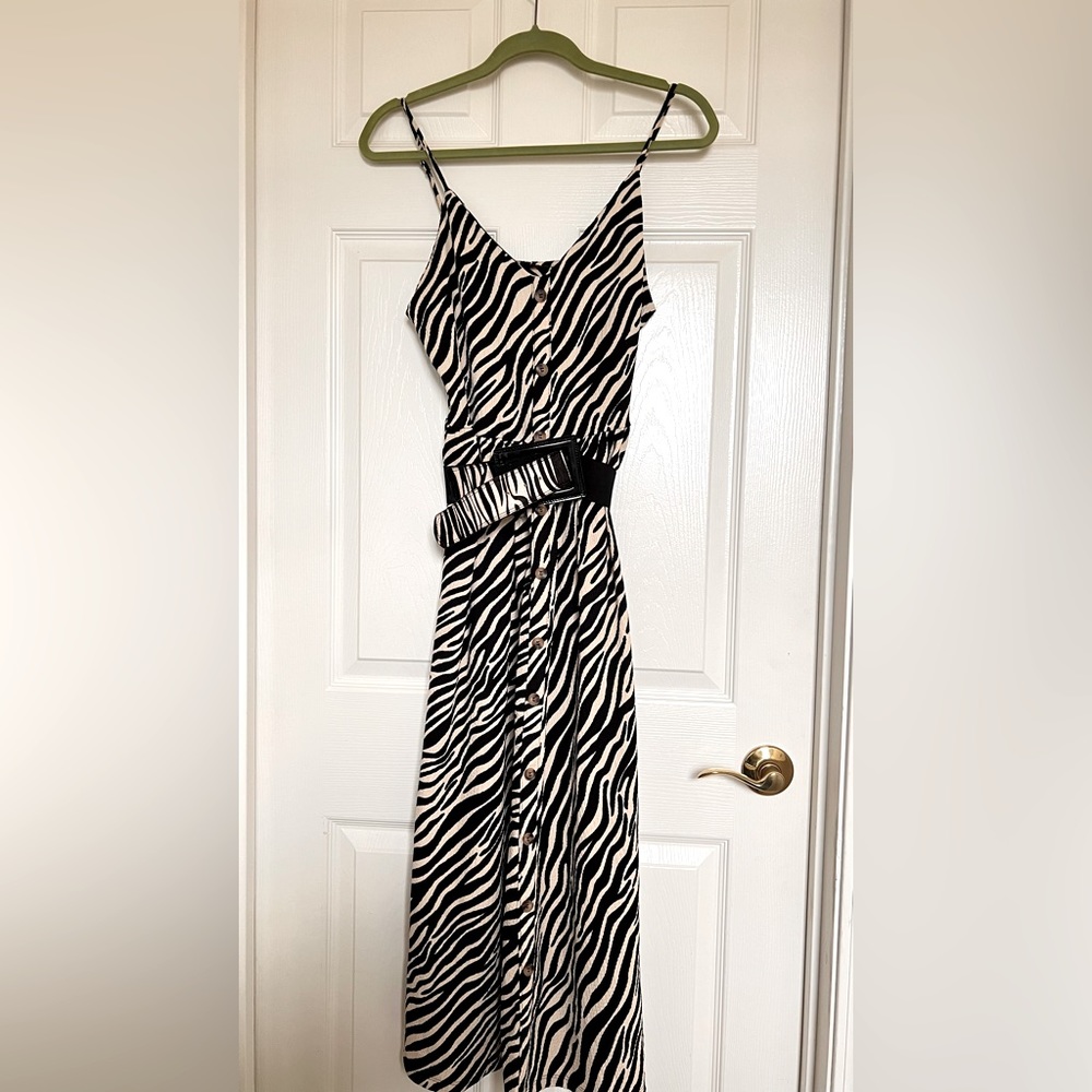 Zebra dress with buttons in front